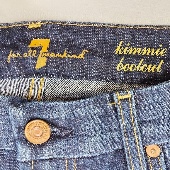 7 For All Mankind Size 31X36 Womens Kimmie Bootcut Blue Denim Jeans NWT USA - Picture 7 of 13